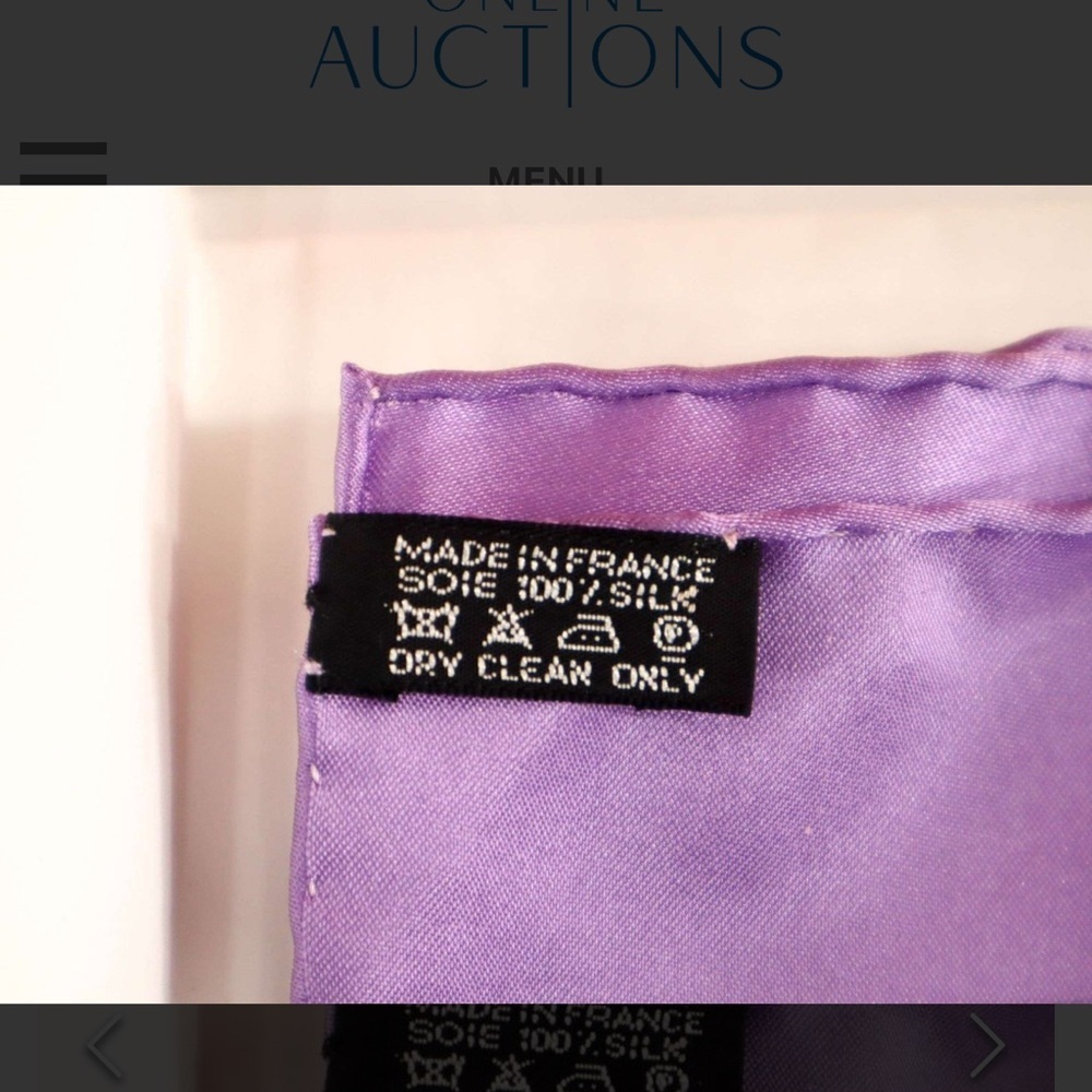Hermes Purple Pocket Scarf Square UNISEX - Picture 5 of 5